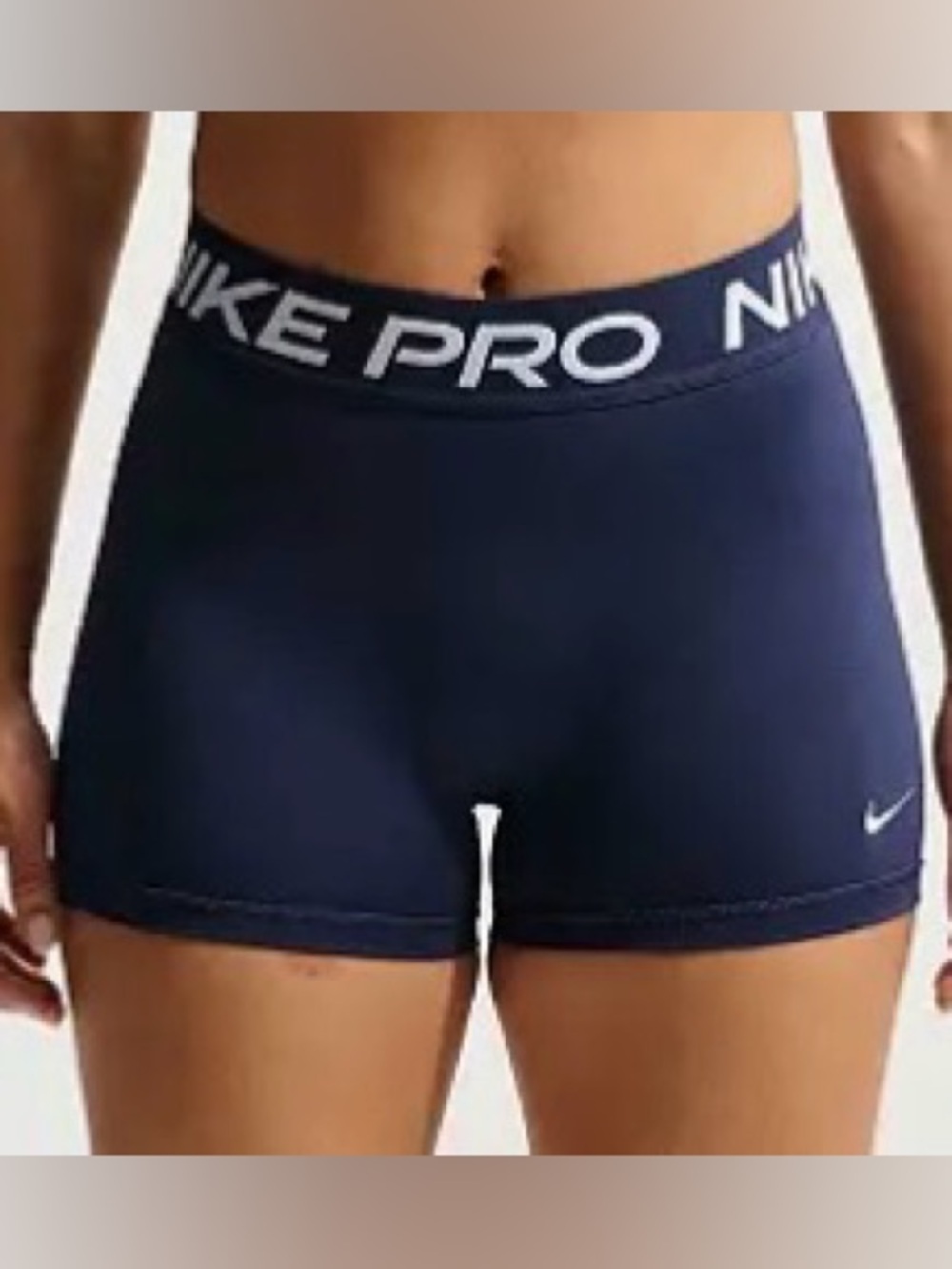 Nike Pro Navy Blue White Dry Fit Bike 3” Shorts Size Medium NWT